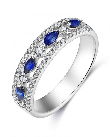 MARQUISE SAPPHIRE DIAMOND BAND (TR3004)